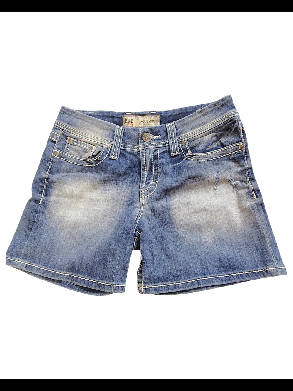 Buckle Harper Women's Jean Shorts in Light Blue Fade